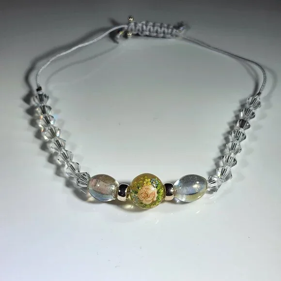 Classic Multi Crystal Sterling Silver Adjustable Bracelet - Picture 3 of 7